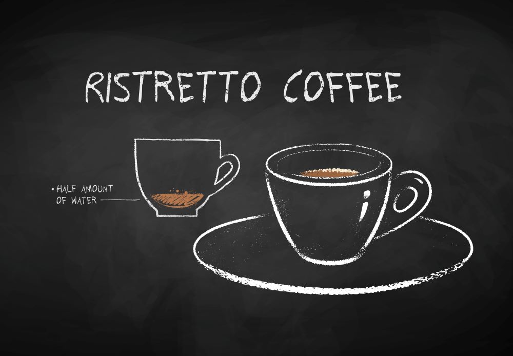 A ristretto és az expresso a víz mennyiségében és az extrakciós időben is különbözik.